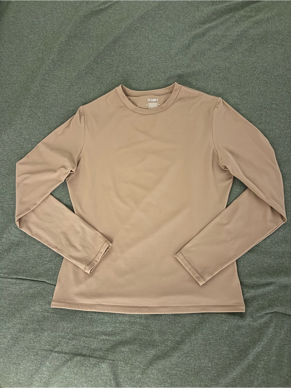 PUMIEY Mocha Double Lined Long Sleeve Fitted Top L NWOT